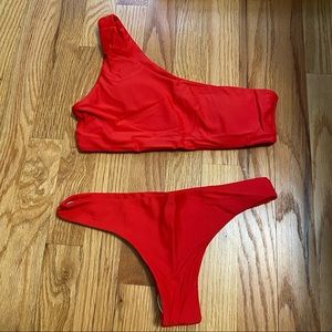 NWT Brand New Red one shoulder Bikini